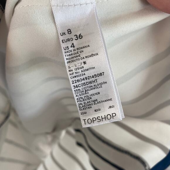 Topshop black and white striped skinny pants size 4 - Picture 5 of 5